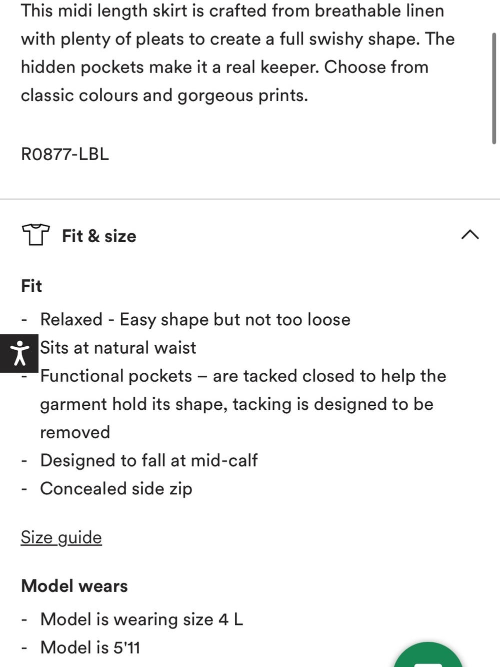 Boden Blue Pleated Maxi Skirt - Picture 7 of 8